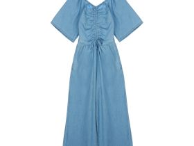 Комбинезон текстильный джинсовый для девочек