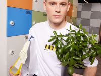 футболка с полосами белая L–XL