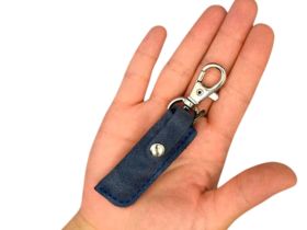 Складной нож Nagao Higonokami Mame Miniature, 40мм, сталь SK-5, рукоять латунь, синий чехол