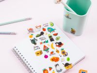 Наклейки гелевые MESHU "Jucy cats", 10*22см, 36 наклеек