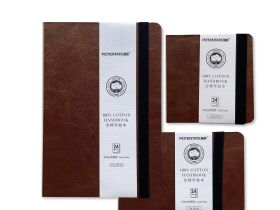 Мини-скетчбук для акварели Potentate 10х10 см 24 л 300 г, кофейный