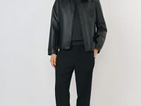 Куртка из искусственной кожи, Черный