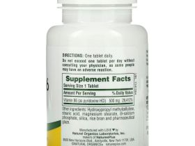 NaturesPlus, витамин B6, длительное высвобождение, 500 мкг, 60 таблеток