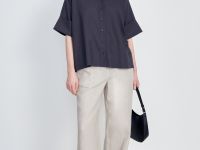 Блузка А-силуэта изо льна и вискозы