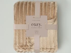 Плед Soft strip, серо-бежевый