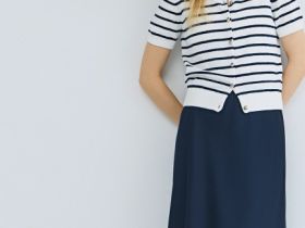 Атласная юбка миди А-силуэта, Синий