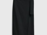 Миди-юбка на запах, Черный