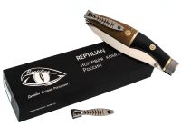 Складной нож Reptilian Трапёр-01 лимитированная версия, сталь D2, рукоять черный G10/коричневая микарта