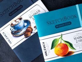 Скетчбук Малевичъ для маркеров Малевичъ "Markers" 15х19 см 18 л 220 г, мокрый асфальт