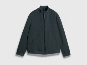 Утеплённый бомбер с воротником-стойкой, Зеленый