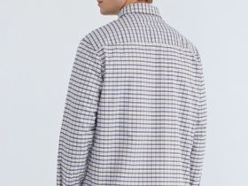 Рубашка в клетку из хлопка оксфорд, Бежевый