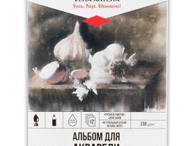 Альбом-склейка для акварели VISTA-ARTISTA "Чеснок" 21х29,7 см 12 л 230 г, крупнозернистая