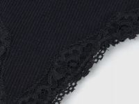 Трусы-бразилиана в рубчик, Черный