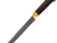 Узбекский нож Пчак, сталь дамаск, традиционный кухонный нож, рукоять венге