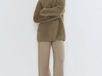 Джемпер из пушистой пряжи, Коричневый