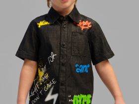 Сорочка текстильная джинсовая для мальчиков