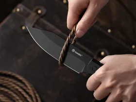 Туристический нож Ganzo G808B-BK, сталь 8Cr14MoV, рукоять пластик, черный