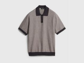 Поло из текстурной ткани, Желтый