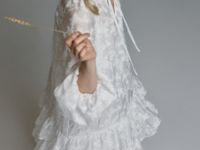 Мини-платье А-силуэта из лиоцелла с вышивкой, Белый