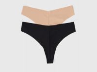 Трусы-танга, 2 шт., Черный