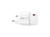 Сетевое зарядное устройство WIWU Essen GaN 18W USB + USB/Type-C 1m (Wi-U006) (белый)