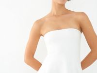 Трикотажный топ с баской, Белый