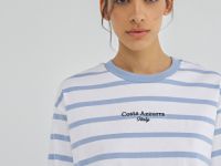 Лонгслив в полоску, Голубой