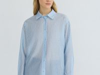 Полупрозрачная блузка из лиоцелла, Голубой