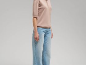 Легкий джемпер-поло прямого кроя