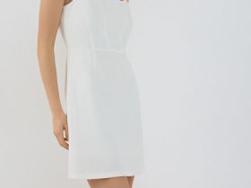 Сарафан мини со льном, Белый