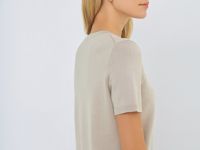 Базовый джемпер с коротким рукавом, Бежевый