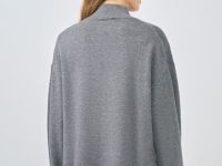 Джемпер с воротником-стойкой, Серый