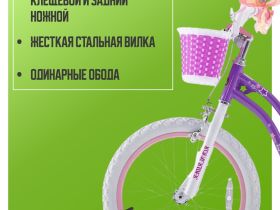 Детский велосипед Royal Baby Stargirl 18, год 2023, цвет Фиолетовый