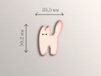 Стикер объемный "Тревожный котик Снежок"