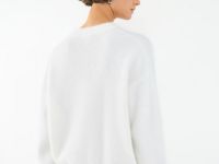 Джемпер из пряжи с ангорой, Белый