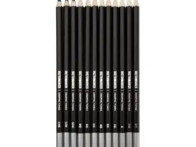 Набор чернографитовых карандашей Sketchmarker, 12 штук (2Н-14B), в металлическом пенале