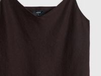 Топ изо льна на бретелях, Коричневый