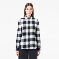 Женская хлопковая рубашка Lacoste в клетку