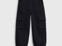 Брюки с карго-карманами для девочек, Черный