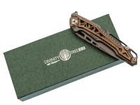 Складной нож Nimo Knives Divinity Tree, сталь M390, рукоять титан, серый/золотой