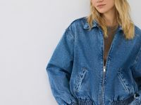 Джинсовый бомбер, Синий