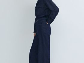 Широкие джинсы Wide leg с ремнём, Синий