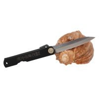 Складной нож Nagao Higonokami Bamboo leaf, 80мм, сталь Shirogami, рукоять металл, черный