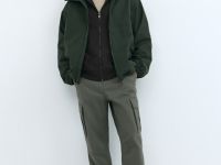 Ветровка с капюшоном, Зеленый