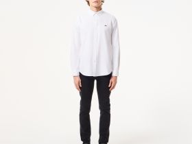 Мужская хлопковая рубашка Lacoste приталенного кроя