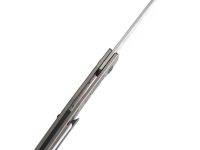 Складной нож Kansept Cru сталь Damascus, рукоять Bronze Titanium/Twill Carbon Fiber