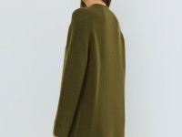 Вязаное платье из пряжи с шерстью, Зеленый