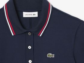 Эластичное платье-поло Lacoste с коротким рукавом