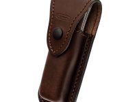 Автоматический многопредметный нож Mikov Predator, сталь 420, рукоять палисандр, кожаный чехол