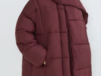 Утеплённая стёганая куртка с шарфом, Фиолетовый